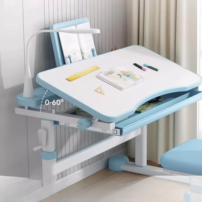 Bureau pour Enfant - BureauÉcolierErgonomique™ - Bleu Ciel - Meuble de bebe