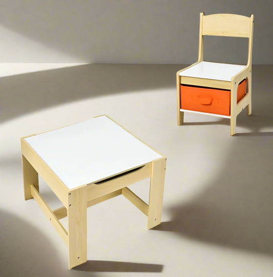 Table pour Enfant - MeubleMultifonction™ - Bois Clair - Meuble de bebe